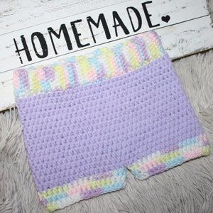 🟣 PURPLE CROCHET DIAPER COVER · 3–6 MO 🟣